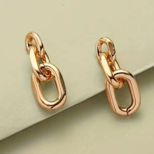 Chain Dangle Earrings Trendy Alloy Earrings with Stylish Design